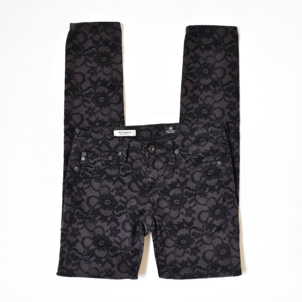 AG Adriano Goldschmied The Legging Super Skinny Velvet Lace
